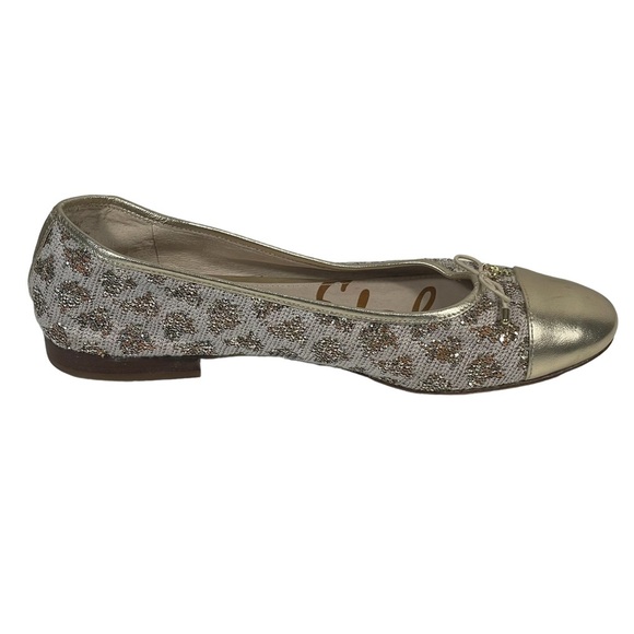 Sam Edelman Sara Gold Toe Glitter Leopard Slip On Ballet Flats Sz 10 - Picture 8 of 13
